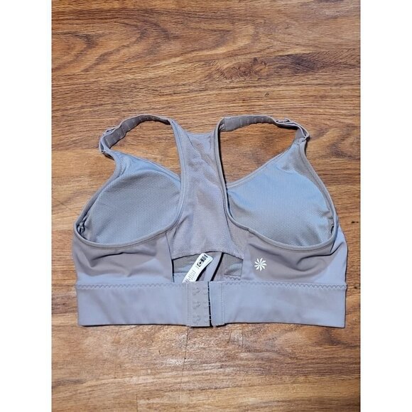 Athleta gray Zip Front Sports Bra Size Small‎ - Picture 2 of 3